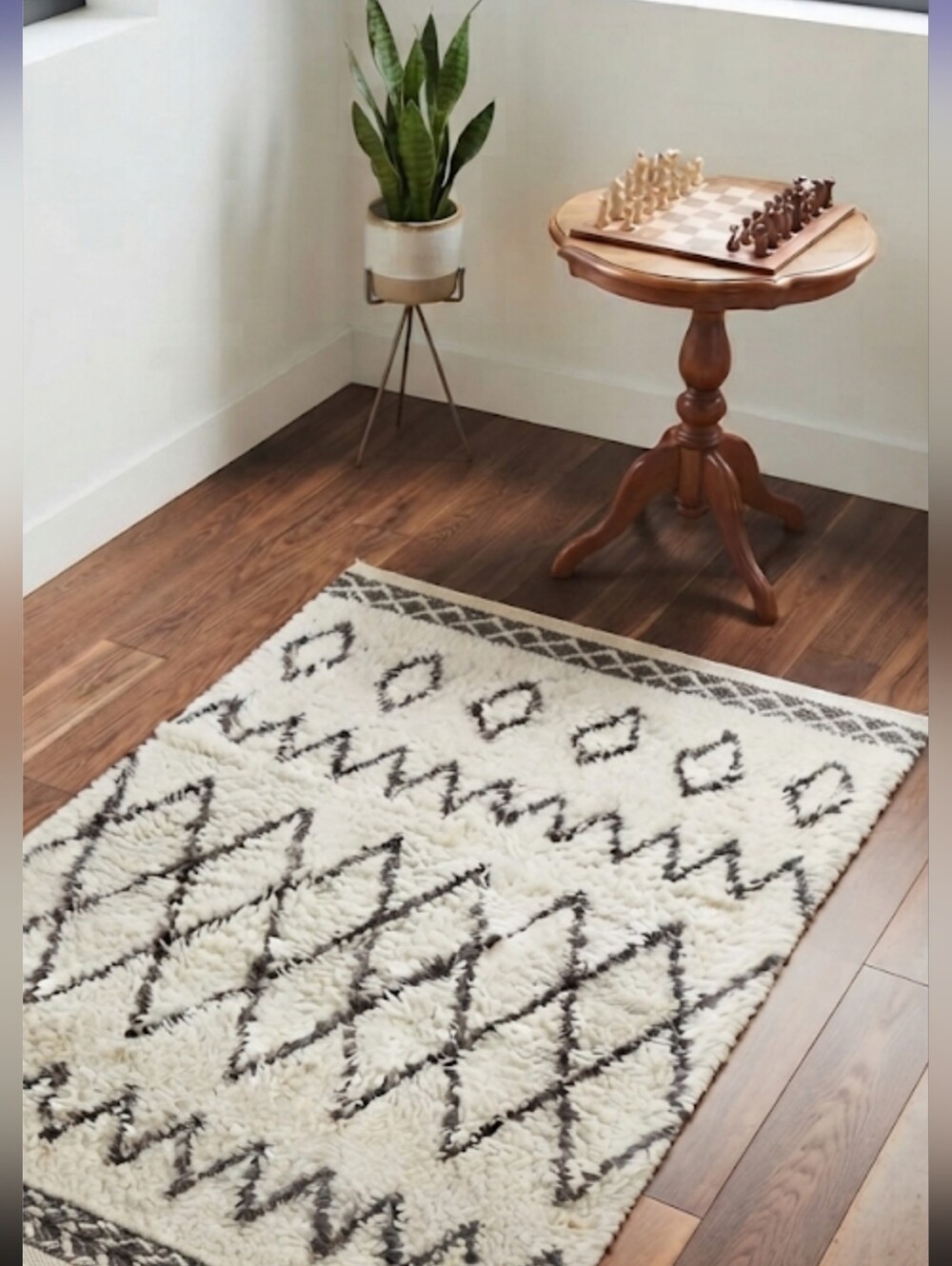 West Elm Wool Kasbah Accent Shag Rug 3 ft X 5 ft Approx 91cm X 152 Cm
